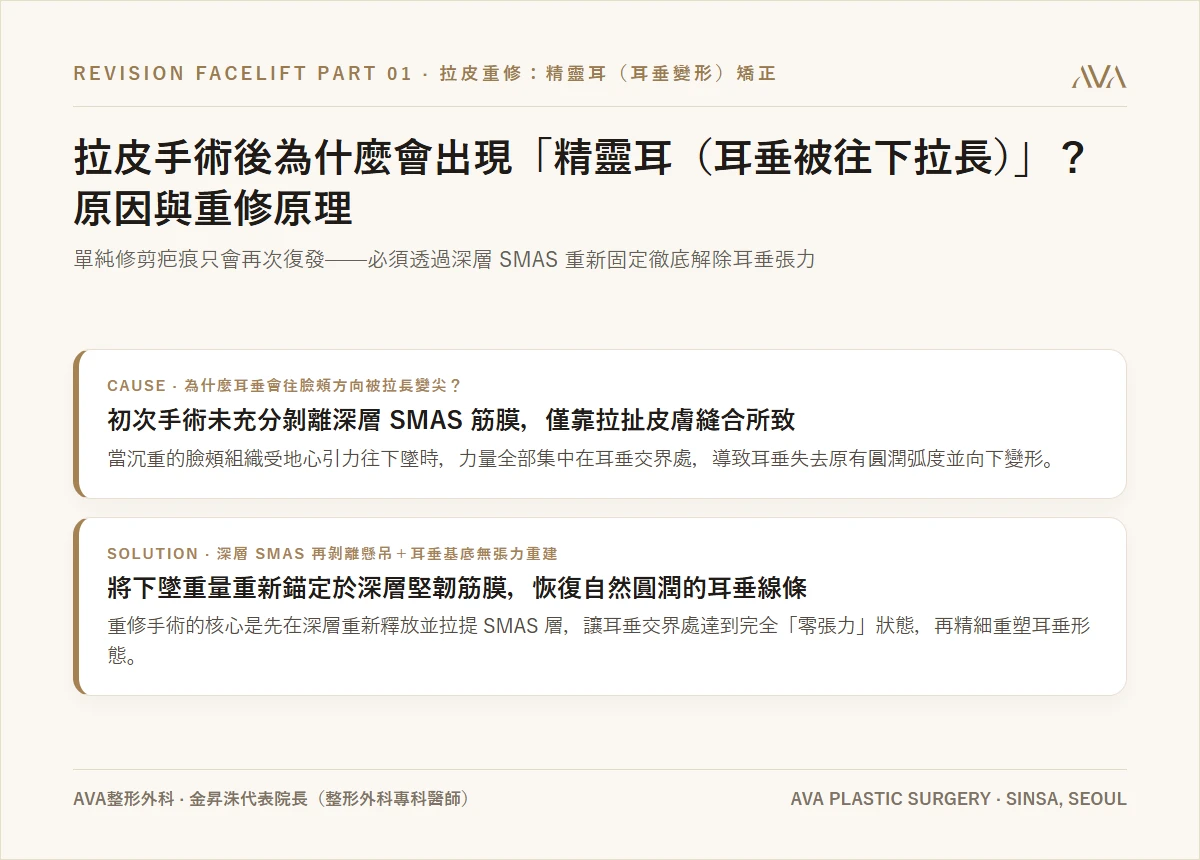 拉皮重修（一）：為什麼拉皮後會出現「精靈耳（耳垂被往下拉長）」？原因與深層重修原理